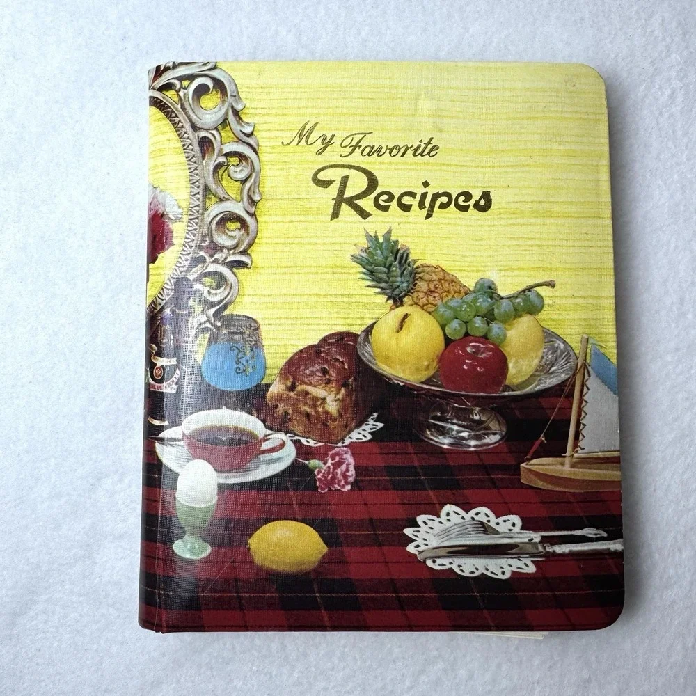 Vintage My Favorite Recipes Binder Book Unused Spiral Bound Tabs Fruit‎ MCM